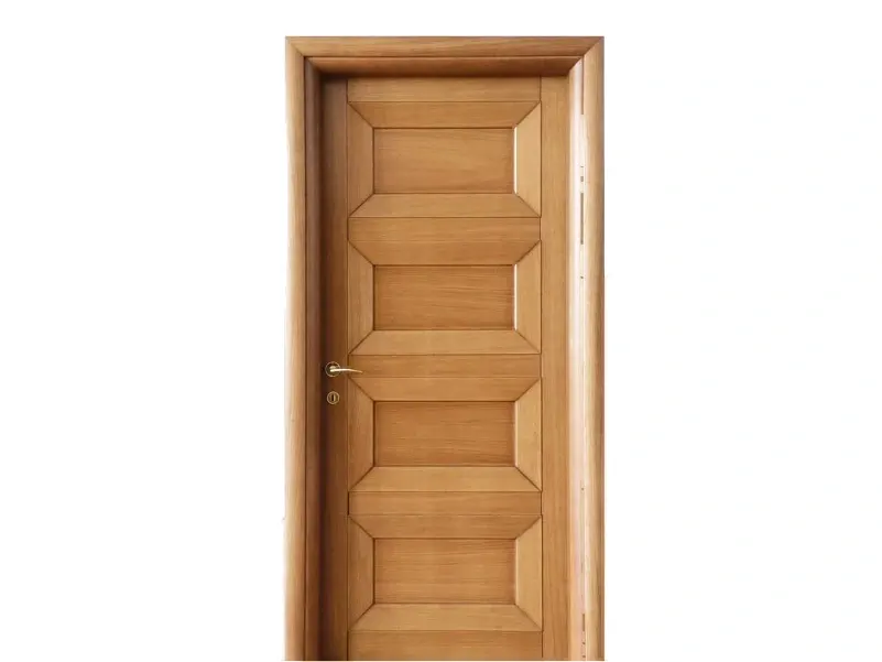 MA0013 light oak solid wood door with four raised horizontal panels